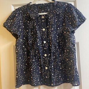 Marc By Marc Jacobs Navy Star Print Blouse